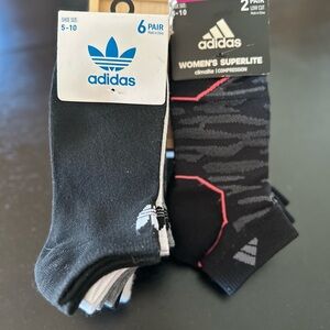 Adidas Black and Gray Wonens Socks - 6 Pack